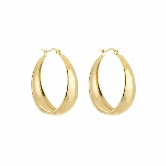 Hoops oorbellen gold