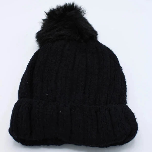 wintermuts zwart met pompom