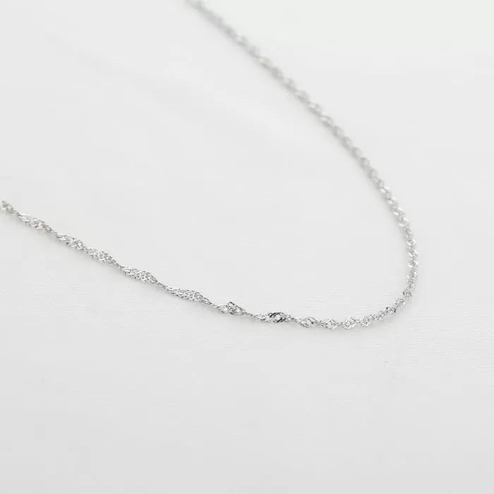 Ketting gedraaide schakel zilver