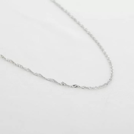 Ketting gedraaide schakel zilver